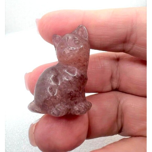 Mini Genuine Gemstone Cat Carving - Your Choice - Picture 4 of 5